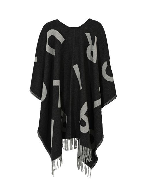 Poncho in misto lana con lettering Nero BLUGIRL | PF5008 T030022222